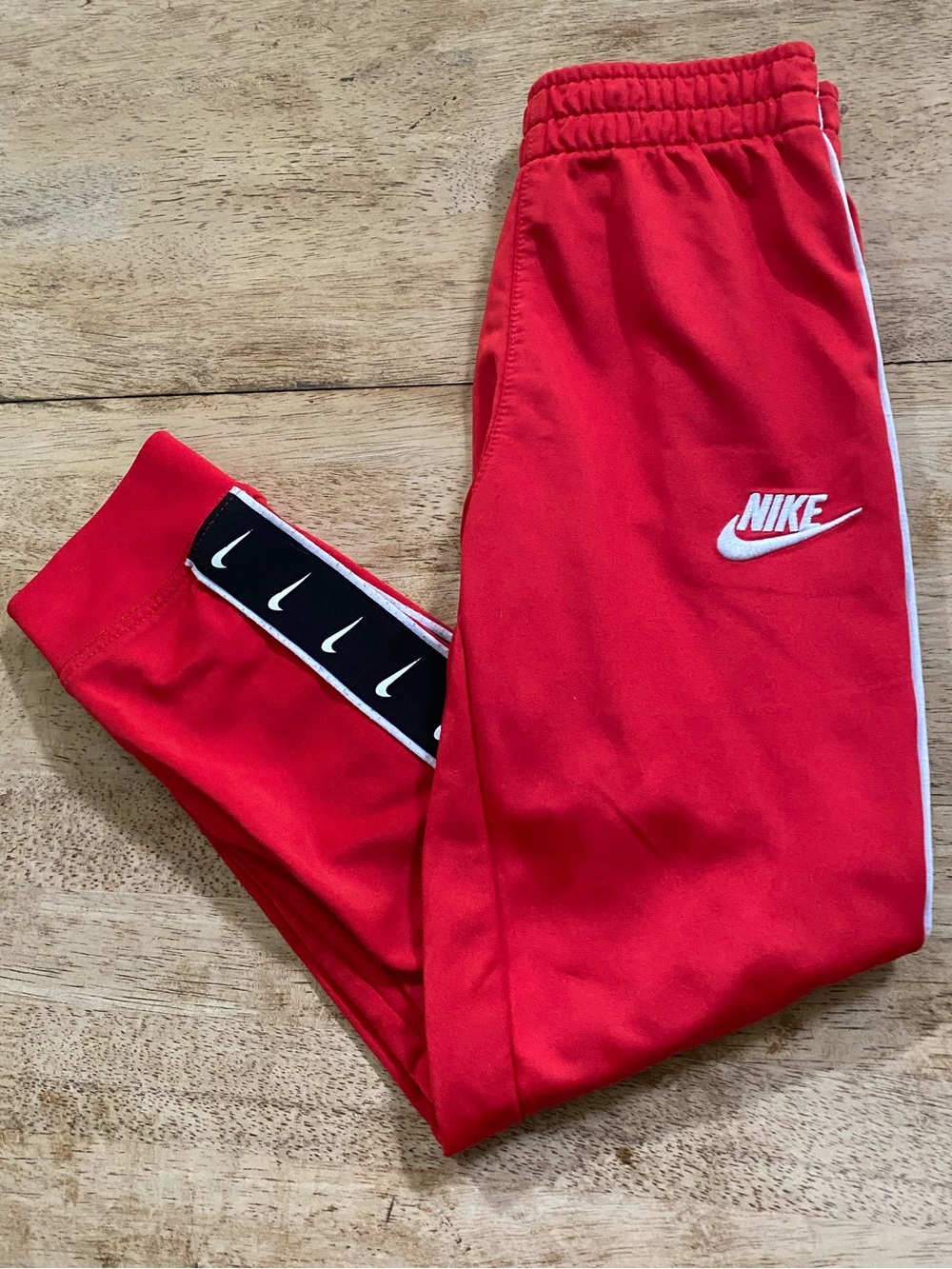 Nike Kids’ Sz 6‎ Red Poly Logo Tape Joggers